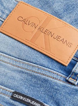 Bermuda Calvin Klein Slim Short Azul Para Hombre