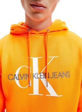 Sudadera Calvin Klein Monogram Reg Naranja Hombre