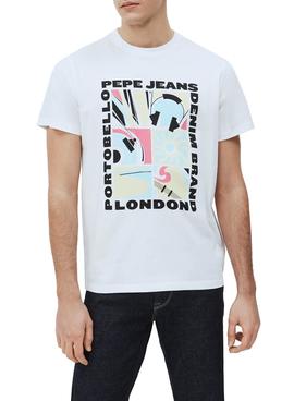 Camiseta Pepe Jeans Mac Blanco Para Hombre 