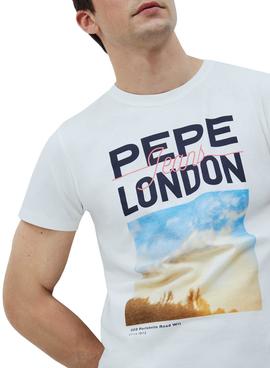 Camiseta Pepe Jeans Manu Blanco Para Hombre