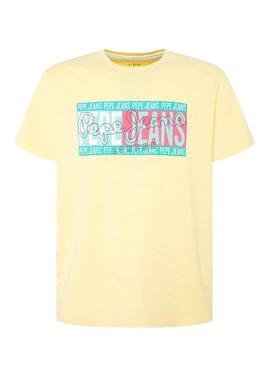 Camiseta Pepe Jeans Mark Amarillo Para Hombre