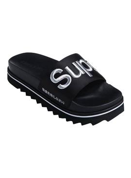 Chanclas Superdry Satin Negro Para Mujer