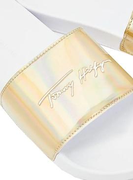 Chanclas Tommy Hilfiger Feminine Dorado Para Mujer