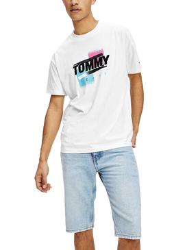 Camiseta Tommy Jeans Faded Blanco Para Hombre