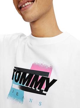 Camiseta Tommy Jeans Faded Blanco Para Hombre