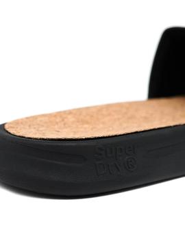 Chanclas Superdry Cork Crewe Negro Para Hombre