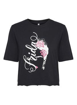 Camiseta Only Frida Kahlo Life Negro Para Mujer