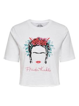 Camiseta Only Frida Kahlo Life Blanco Para Mujer
