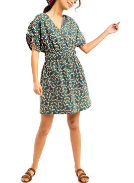 Vestido Naf Naf Estampado Verde Para Mujer