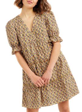 Vestido Naf Naf Estampado Amarillo Para Mujer