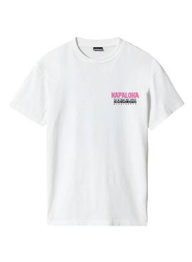 Camiseta Napapijri S-Alhoa Blanco Hombre Mujer