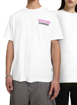 Camiseta Napapijri S-Alhoa Blanco Hombre Mujer