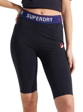 Mallas Ciclistas Superdry Sportstyle Negro Mujer