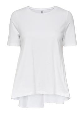 Camiseta Only Essa Life Long Blanco Para Mujer