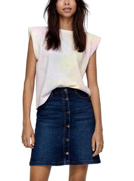 Camiseta Only Amy Padded Blanco Para Mujer