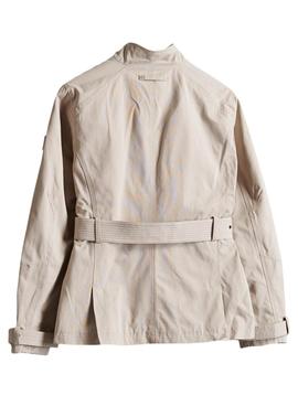 Chaqueta Superdry Belted Stud Beige Para Mujer