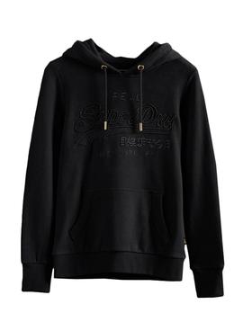 Sudadera Superdry Vintage Negro Para Mujer