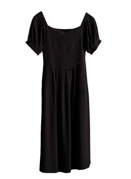 Vestido Superdry Kala Smocked Negro Para Mujer