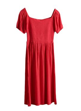 Vestido Superdry Kala Smocked Rojo Para Mujer