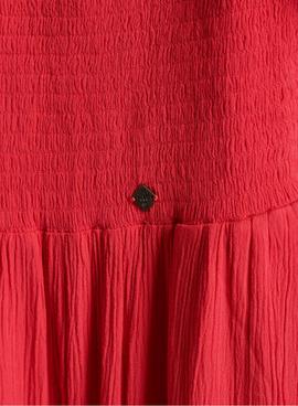 Vestido Superdry Kala Smocked Rojo Para Mujer
