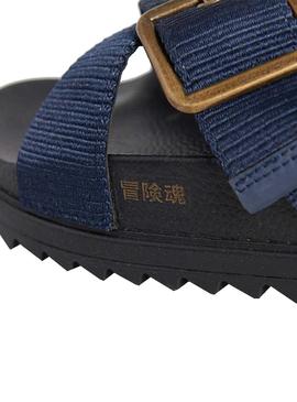 Sandalias Superdry Square Azul Marino Para Mujer