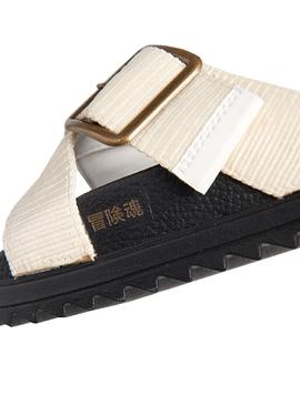 Sandalias Superdry Square Buckle Beige Mujer