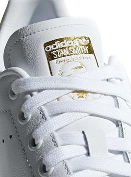 Zapatillas Adidas Stan Smith Blanco Dorado Mujer