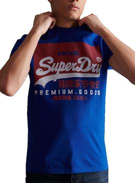 Camiseta Superdry Vintage Organic Azul Para Hombre