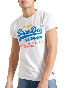 Camiseta Superdry Basic Logo Blanco Para Hombre