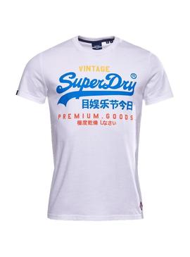 Camiseta Superdry Basic Logo Blanco Para Hombre