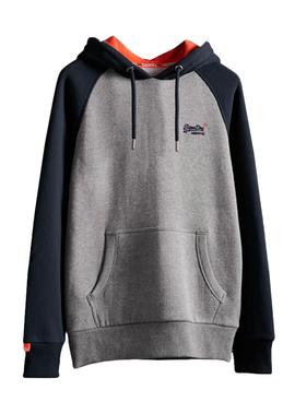 Sudadera Superdry Ol Classic Raglan Gris Hombre