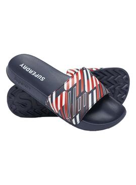 Chanclas Superdry Aop Pool Azul Marino Para Hombre