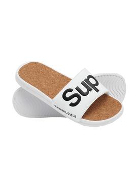 Chanclas Superdry Cork Crewe Blanco Para Hombre