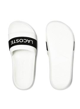 Chanclas Lacoste Croco Slide Blanco Para Mujer