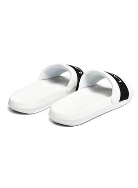 Chanclas Lacoste Croco Slide Blanco Para Mujer