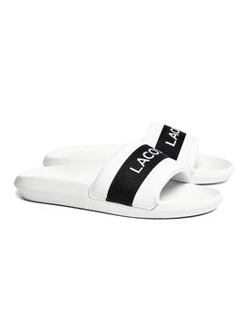 Chanclas Lacoste Croco Slide Blanco Para Mujer