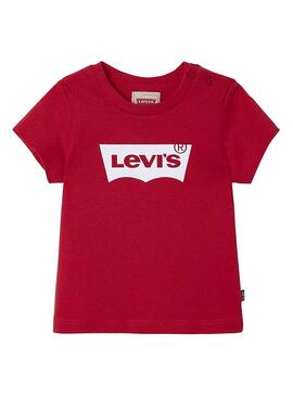Camiseta Levis Kids Bat Rojo Para Niño