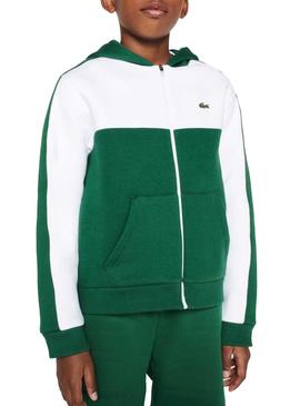 Chaqueta Lacoste Bicolor Verde Para Niño