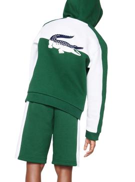 Chaqueta Lacoste Bicolor Verde Para Niño