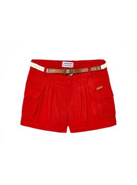 Short Mayoral Fluido Amapola Rojo Para Niña