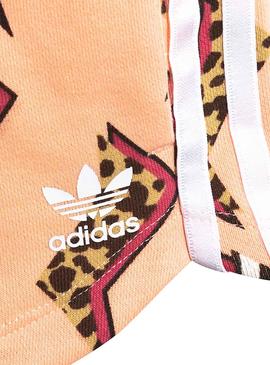 Short Adidas Allover Print Rosa Para Niña