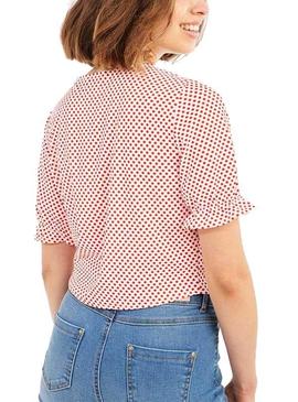 Blusa Naf Naf Lunares Rojo Para Mujer