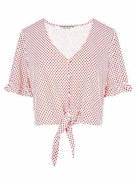 Blusa Naf Naf Lunares Rojo Para Mujer