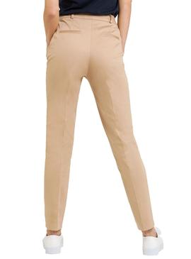 Pantalón Naf Naf Chino De Vestir Beige Para Mujer