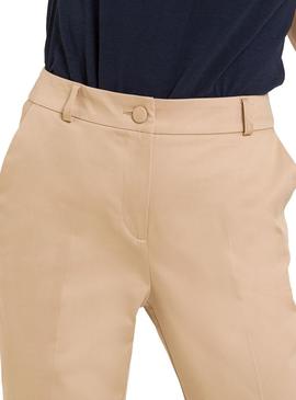 Pantalón Naf Naf Chino De Vestir Beige Para Mujer