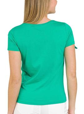 Camiseta Naf Naf Bordados Verde Para Mujer