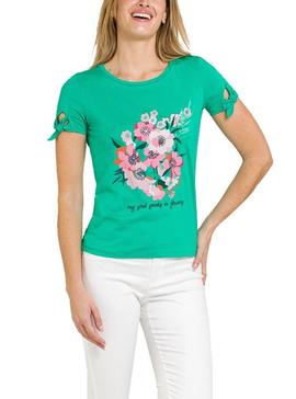 Camiseta Naf Naf Bordados Verde Para Mujer