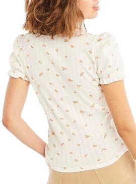 Camiseta Naf Naf Estampada Blanco Para Mujer