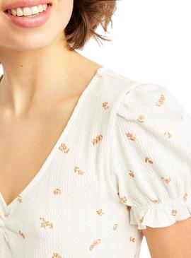 Camiseta Naf Naf Estampada Blanco Para Mujer