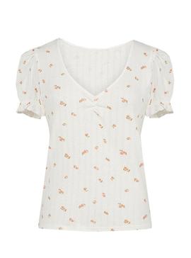 Camiseta Naf Naf Estampada Blanco Para Mujer